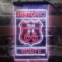ADVPRO Texas Historic Route US 66  Dual Color LED Neon Sign st6-i3767 - White & Orange