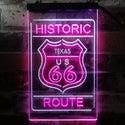 ADVPRO Texas Historic Route US 66  Dual Color LED Neon Sign st6-i3767 - White & Purple