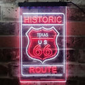 ADVPRO Texas Historic Route US 66  Dual Color LED Neon Sign st6-i3767 - White & Red
