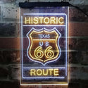 ADVPRO Texas Historic Route US 66  Dual Color LED Neon Sign st6-i3767 - White & Yellow