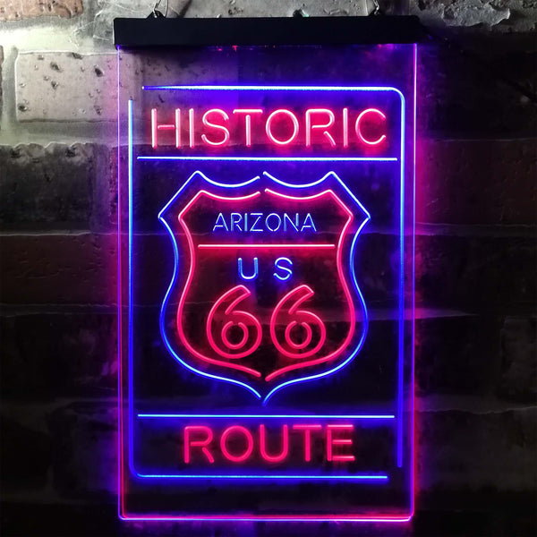 ADVPRO Arizona Historic Route US 66  Dual Color LED Neon Sign st6-i3768 - Blue & Red