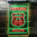 ADVPRO Arizona Historic Route US 66  Dual Color LED Neon Sign st6-i3768 - Green & Red