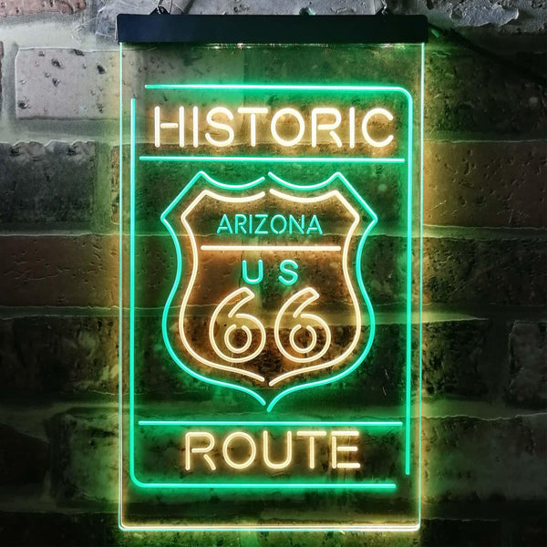 ADVPRO Arizona Historic Route US 66  Dual Color LED Neon Sign st6-i3768 - Green & Yellow