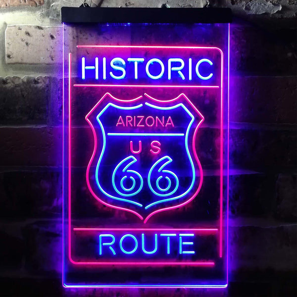 ADVPRO Arizona Historic Route US 66  Dual Color LED Neon Sign st6-i3768 - Red & Blue