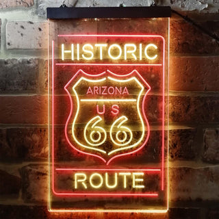ADVPRO Arizona Historic Route US 66  Dual Color LED Neon Sign st6-i3768 - Red & Yellow