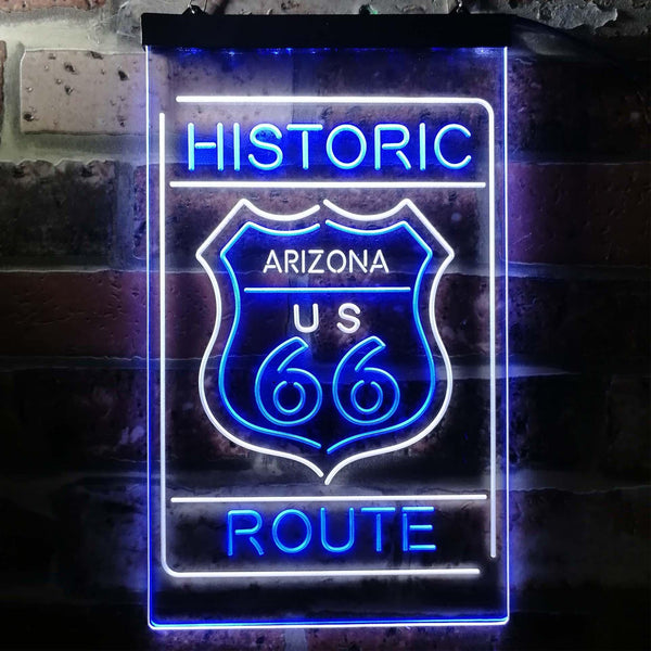 ADVPRO Arizona Historic Route US 66  Dual Color LED Neon Sign st6-i3768 - White & Blue