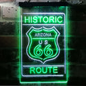 ADVPRO Arizona Historic Route US 66  Dual Color LED Neon Sign st6-i3768 - White & Green