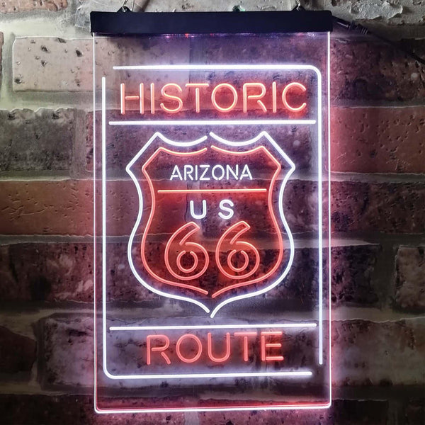 ADVPRO Arizona Historic Route US 66  Dual Color LED Neon Sign st6-i3768 - White & Orange