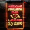 ADVPRO Hurricane Evacuation Plan 1 Grab Beer 2 Run Humor  Dual Color LED Neon Sign st6-i3769 - Red & Yellow