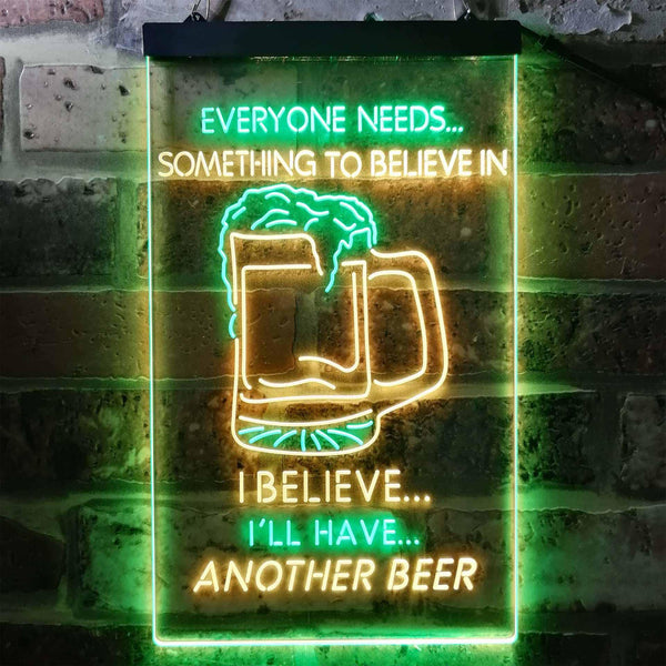 ADVPRO I Believe I'll Have Another Beer  Dual Color LED Neon Sign st6-i3770 - Green & Yellow