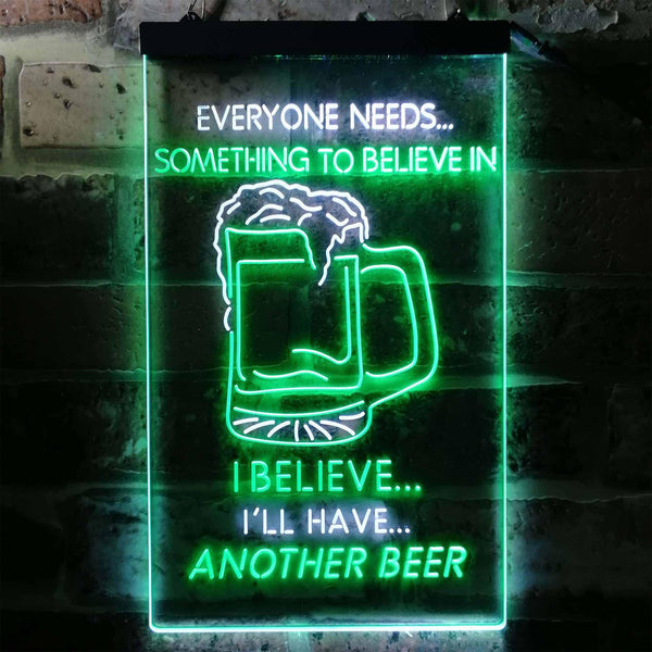 ADVPRO I Believe I'll Have Another Beer  Dual Color LED Neon Sign st6-i3770 - White & Green