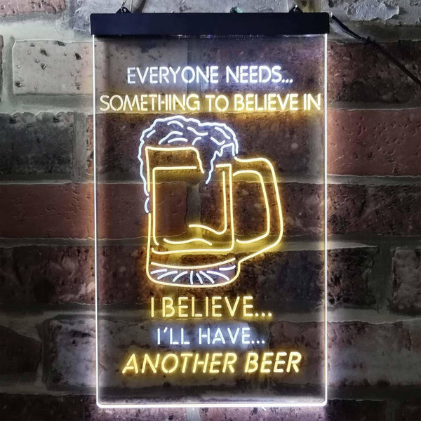ADVPRO I Believe I'll Have Another Beer  Dual Color LED Neon Sign st6-i3770 - White & Yellow