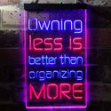 ADVPRO Less is More Daily Quotes  Dual Color LED Neon Sign st6-i3771 - Blue & Red