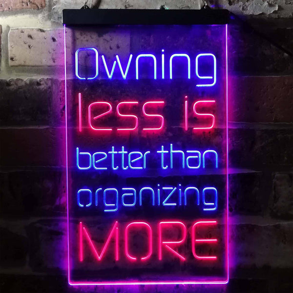 ADVPRO Less is More Daily Quotes  Dual Color LED Neon Sign st6-i3771 - Blue & Red