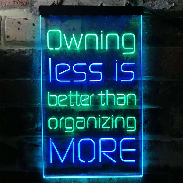 ADVPRO Less is More Daily Quotes  Dual Color LED Neon Sign st6-i3771 - Green & Blue