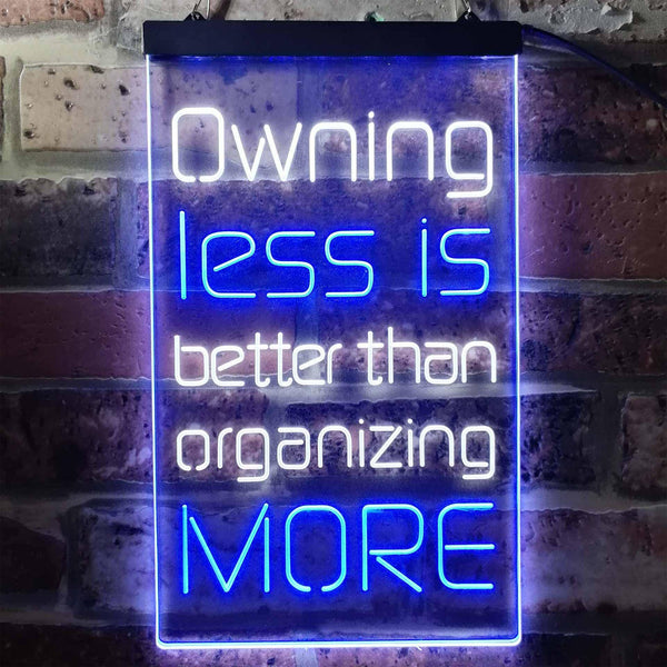 ADVPRO Less is More Daily Quotes  Dual Color LED Neon Sign st6-i3771 - White & Blue
