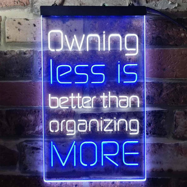 ADVPRO Less is More Daily Quotes  Dual Color LED Neon Sign st6-i3771 - White & Blue