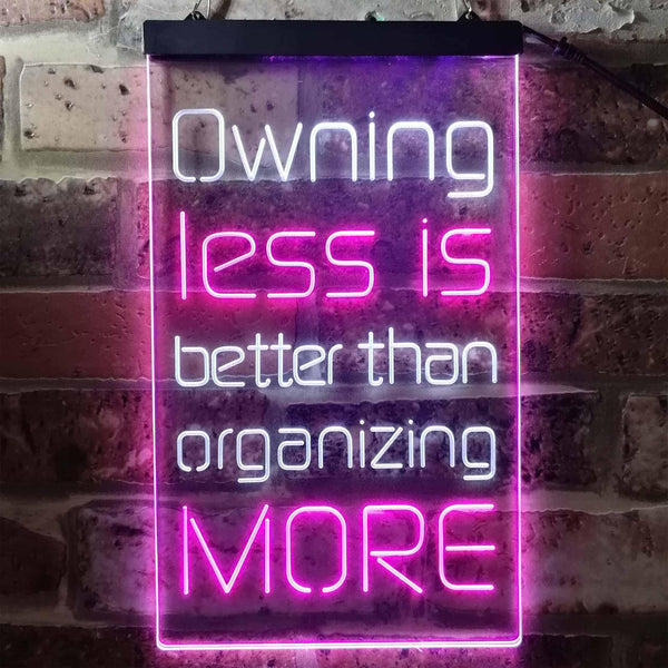 ADVPRO Less is More Daily Quotes  Dual Color LED Neon Sign st6-i3771 - White & Purple