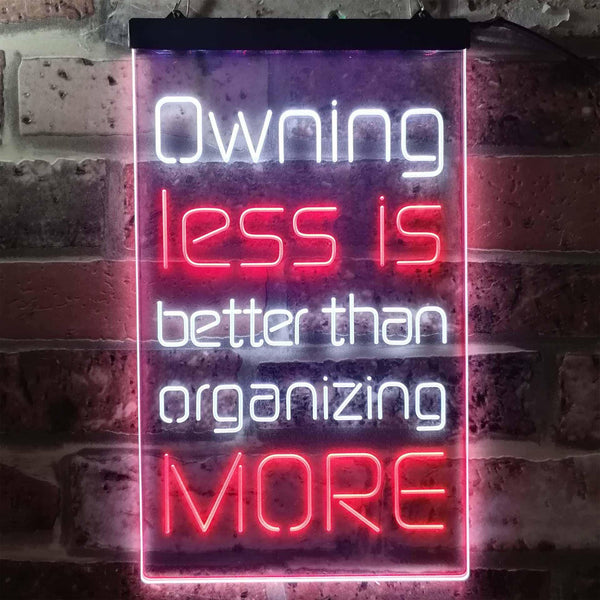 ADVPRO Less is More Daily Quotes  Dual Color LED Neon Sign st6-i3771 - White & Red
