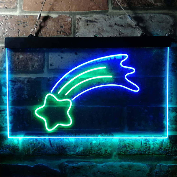 ADVPRO Falling Star Room Kid Bedroom Display Dual Color LED Neon Sign st6-i3772 - Green & Blue