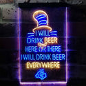 ADVPRO I Will Drink Beer Everywhere Humor Decor  Dual Color LED Neon Sign st6-i3774 - Blue & Yellow