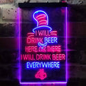 ADVPRO I Will Drink Beer Everywhere Humor Decor  Dual Color LED Neon Sign st6-i3774 - Red & Blue