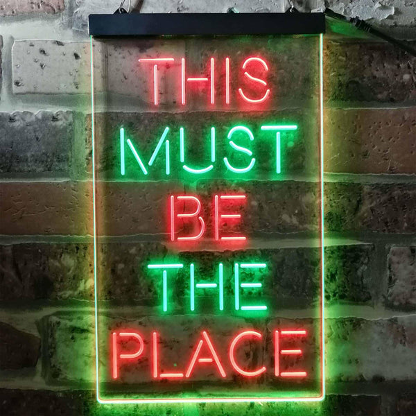 ADVPRO This Must Be The Place  Dual Color LED Neon Sign st6-i3775 - Green & Red