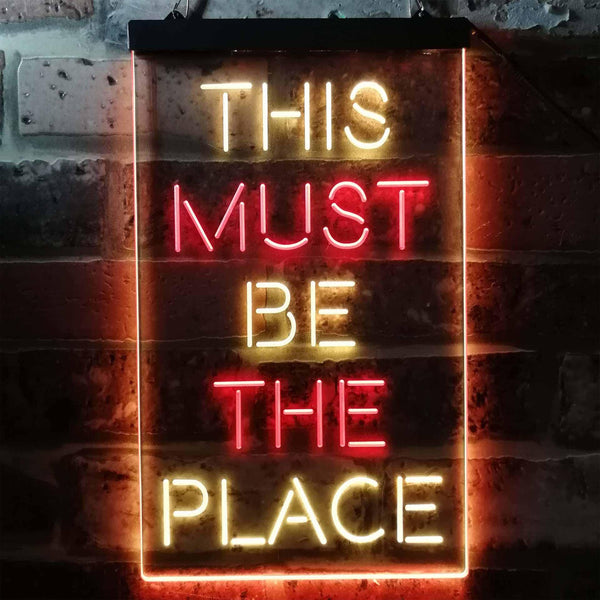 ADVPRO This Must Be The Place  Dual Color LED Neon Sign st6-i3775 - Red & Yellow