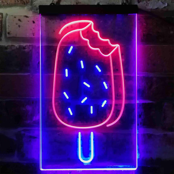 ADVPRO Ice Cream Bar Cafe  Dual Color LED Neon Sign st6-i3777 - Red & Blue