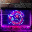 ADVPRO Born to Game Forced to Go to Work Console Funny Dual Color LED Neon Sign st6-i3778 - Blue & Red