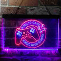 ADVPRO Born to Game Forced to Go to Work Console Funny Dual Color LED Neon Sign st6-i3778 - Red & Blue
