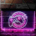 ADVPRO Born to Game Forced to Go to Work Console Funny Dual Color LED Neon Sign st6-i3778 - White & Purple