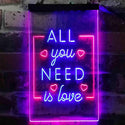ADVPRO All You Need is Love Bedroom Heart  Dual Color LED Neon Sign st6-i3779 - Blue & Red