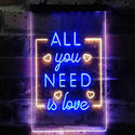 ADVPRO All You Need is Love Bedroom Heart  Dual Color LED Neon Sign st6-i3779 - Blue & Yellow