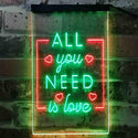 ADVPRO All You Need is Love Bedroom Heart  Dual Color LED Neon Sign st6-i3779 - Green & Red
