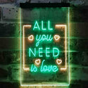ADVPRO All You Need is Love Bedroom Heart  Dual Color LED Neon Sign st6-i3779 - Green & Yellow