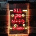 ADVPRO All You Need is Love Bedroom Heart  Dual Color LED Neon Sign st6-i3779 - Red & Yellow