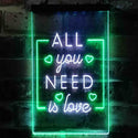 ADVPRO All You Need is Love Bedroom Heart  Dual Color LED Neon Sign st6-i3779 - White & Green