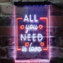 ADVPRO All You Need is Love Bedroom Heart  Dual Color LED Neon Sign st6-i3779 - White & Orange