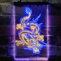 ADVPRO Chinese Dragon Man Cave Garage Tattoo  Dual Color LED Neon Sign st6-i3780 - Blue & Yellow