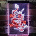 ADVPRO Chinese Dragon Man Cave Garage Tattoo  Dual Color LED Neon Sign st6-i3780 - White & Orange