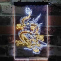 ADVPRO Chinese Dragon Man Cave Garage Tattoo  Dual Color LED Neon Sign st6-i3780 - White & Yellow
