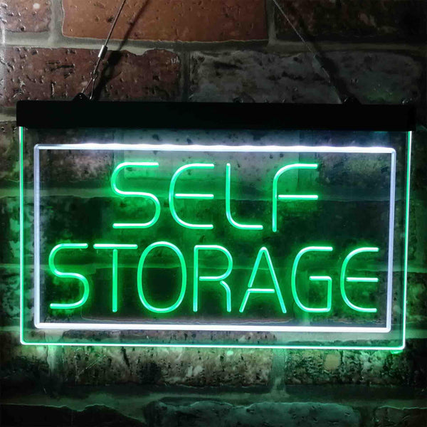 ADVPRO Self Storage Business Display Dual Color LED Neon Sign st6-i3782 - White & Green