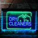 ADVPRO Dry Cleaners Shirt Dual Color LED Neon Sign st6-i3783 - Green & Blue