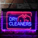 ADVPRO Dry Cleaners Shirt Dual Color LED Neon Sign st6-i3783 - Red & Blue