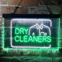 ADVPRO Dry Cleaners Shirt Dual Color LED Neon Sign st6-i3783 - White & Green