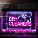 ADVPRO Dry Cleaners Shirt Dual Color LED Neon Sign st6-i3783 - White & Purple