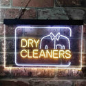 ADVPRO Dry Cleaners Shirt Dual Color LED Neon Sign st6-i3783 - White & Yellow