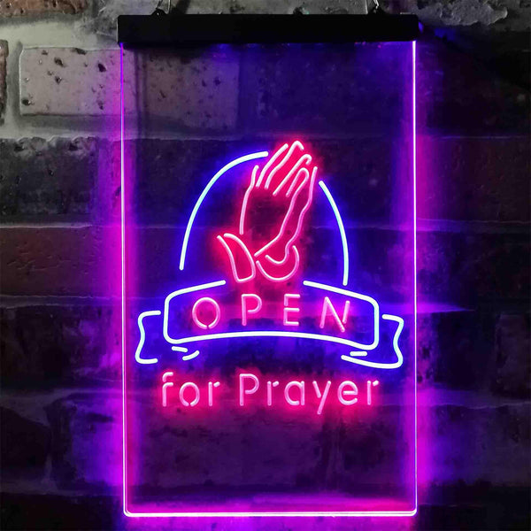 ADVPRO Prayer Hand Room Open  Dual Color LED Neon Sign st6-i3784 - Blue & Red