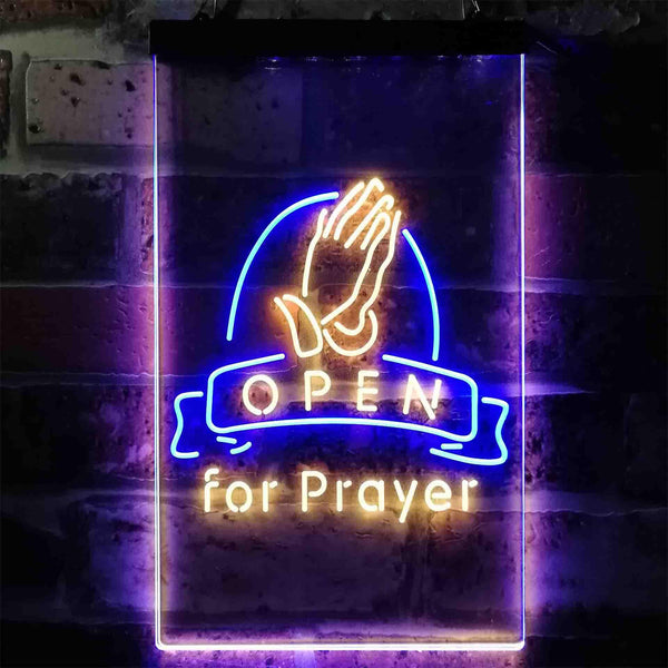 ADVPRO Prayer Hand Room Open  Dual Color LED Neon Sign st6-i3784 - Blue & Yellow